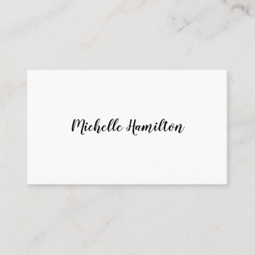 Elegant Script Simple Black and White Business Card