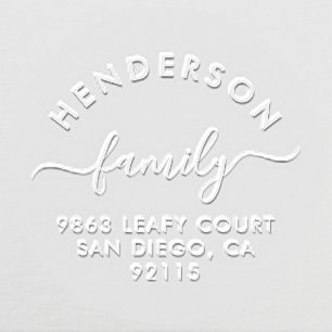 Elegant Script Simple Family Return Address Embosser