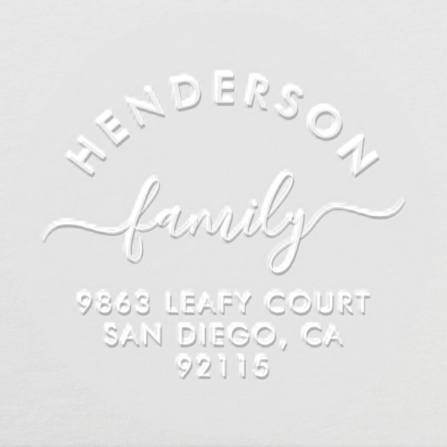 Elegant Script Simple Family Return Address Embosser (Design)