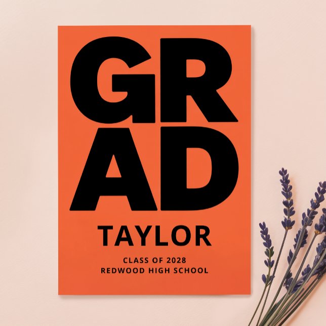 Elegant Script Simple Grad Graduation Announcement Postcard (Creator Uploaded)