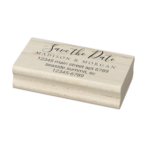 Elegant Script Simple Modern Chic Save The Date Rubber Stamp Elegant Script Simple Modern Chic Save The Date Rubber Stamp