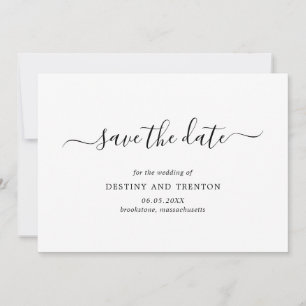 Elegant Script Simple Modern Wedding Save The Date