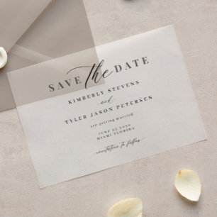 Elegant script simple modern wedding save the date