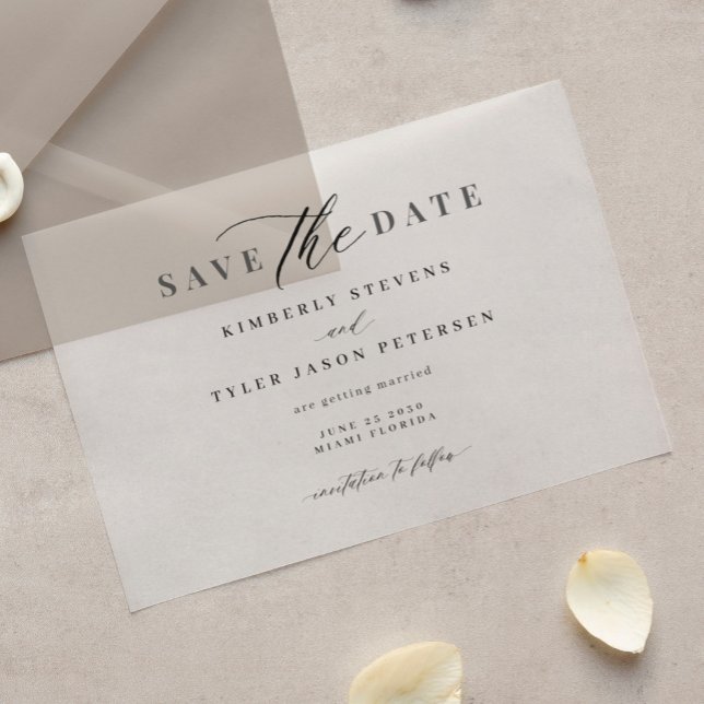 Elegant script simple modern wedding save the date acrylic invitations (Creator Uploaded)