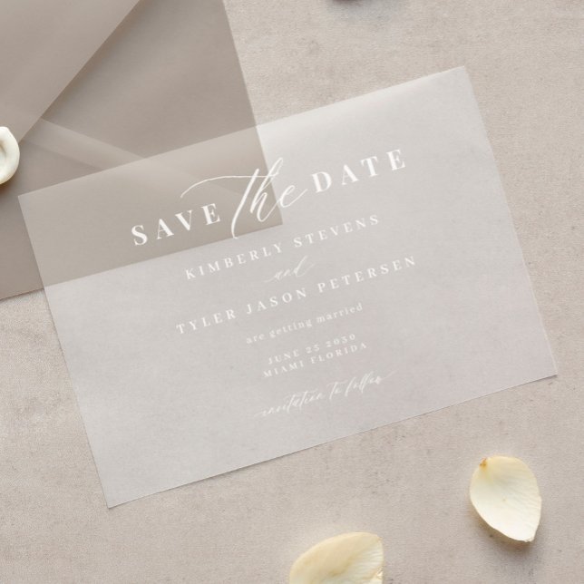 Elegant script simple modern wedding save the date acrylic invitations (Creator Uploaded)