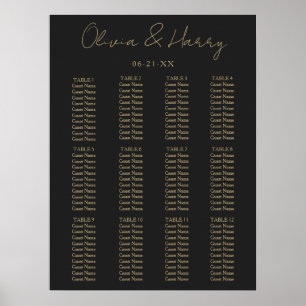 Elegant Script Simple Modern Wedding Seating Chart