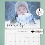 Elegant Script Simple One Photo Per Month Calendar<br><div class="desc">Create your own custom photo calendar featuring an elegant calligraphy script title and month names overlay in your choice of colors on one full-bleed photo per month with calendar options up to 2 years (see ordering page for different calendar lengths of time, sizes and styles as well as start date)....</div>