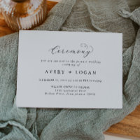 Elegant Script Simple Private Wedding Ceremony