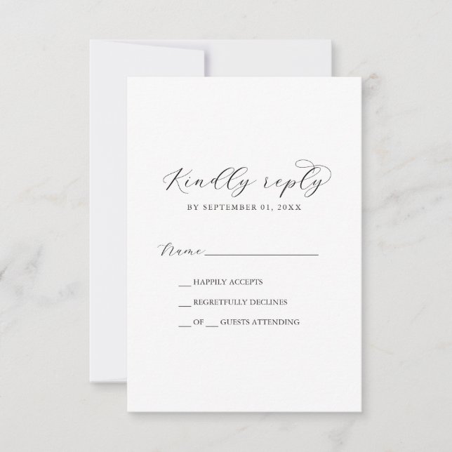 Elegant Script Simple RSVP Card (Front)