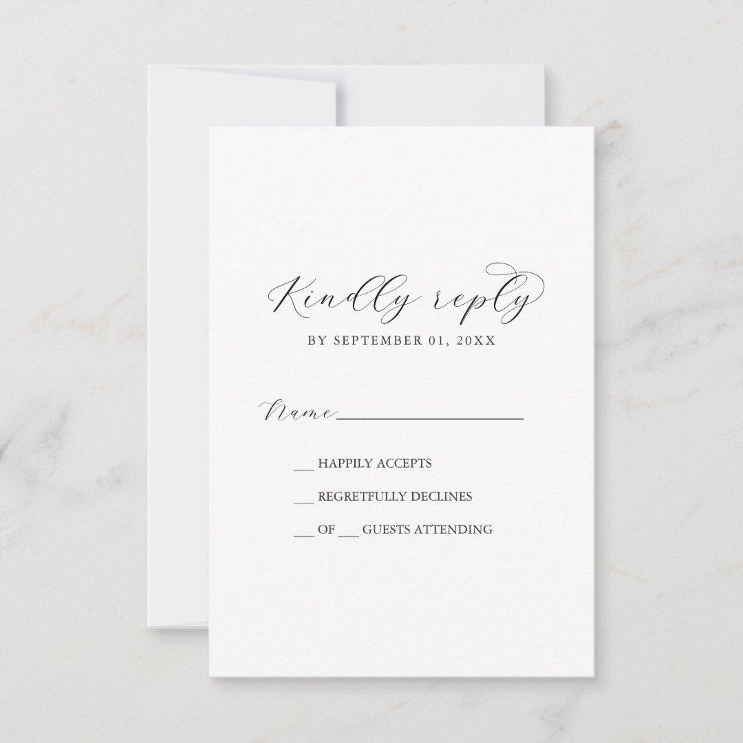 Elegant Script Simple Rsvp Card 