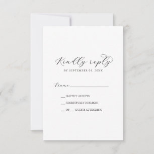 Elegant Script Simple RSVP Card