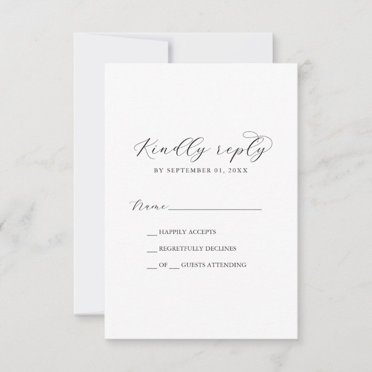 Elegant Script Simple RSVP Card | Zazzle