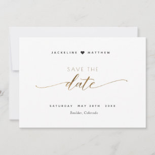 Elegant Script, Simple Stamp Wedding Save the Date