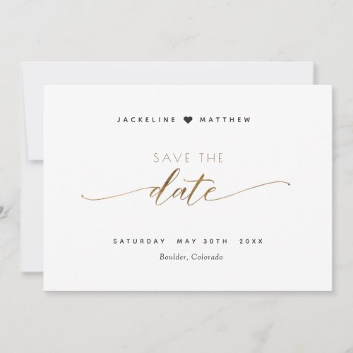 Elegant Script Simple Stamp Wedding Save the Date