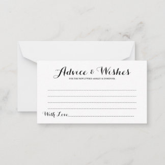 Elegant Script Simple Wedding Advice & Wishes Card