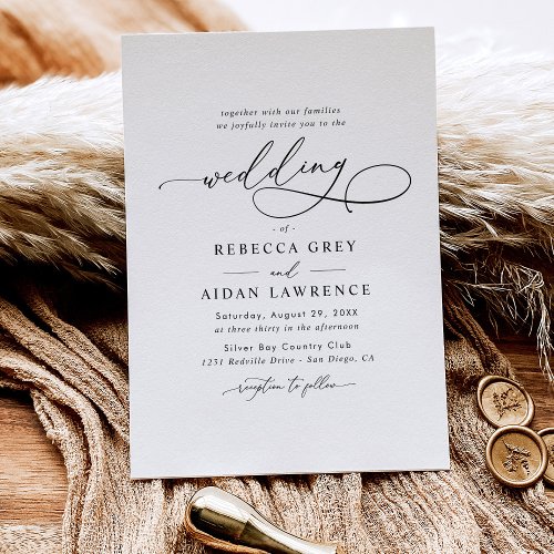 Elegant Script Simple Wedding Invitation