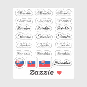 Elegant script Slovakia & Slovakia Flag /name Set Sticker