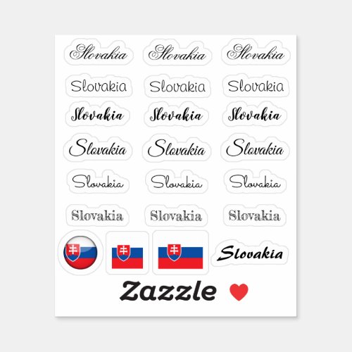 Elegant script Slovakia  Slovakia Flag name Set Sticker