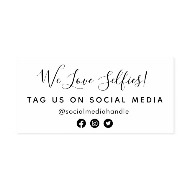 Elegant script social media self-inking stamp (Design)