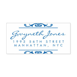 Elegant Script & Stylish Ornaments Return Address Self-inking Stamp