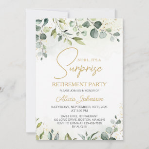 Elegant Script Surprise Retirement Party Invitation