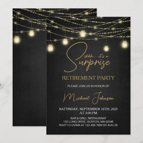 Elegant Script Surprise Retirement Party