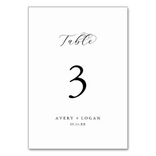 Elegant Script Table Number
