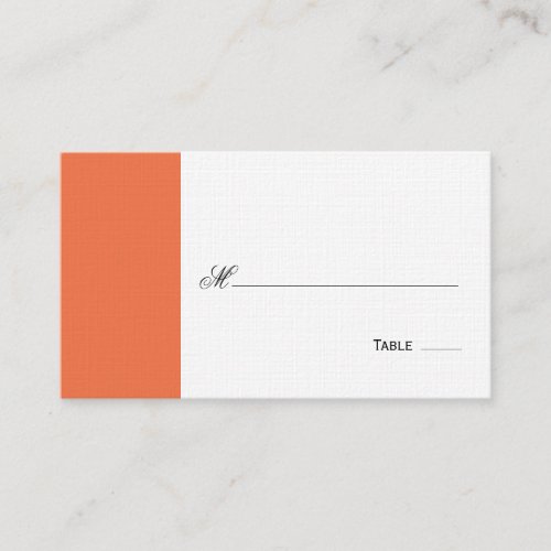 Elegant Script Table SeatingPlace Card _ Orange