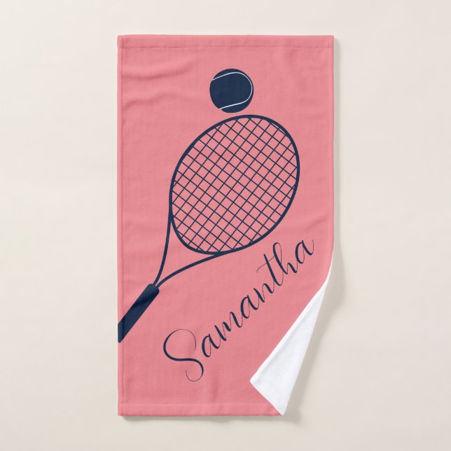 Elegant Script Tennis Players Personalized Swag Hand Towel (Hand Towel)