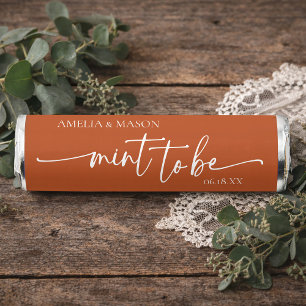 Elegant Script Terracotta  "Mint to Be" Wedding  Breath Savers® Mints
