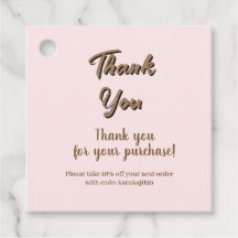 Elegant script thank you blush pink gift card
