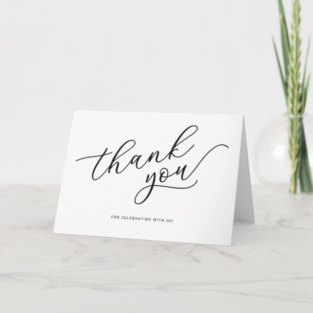 Elegant Script Thank You Card (Front)