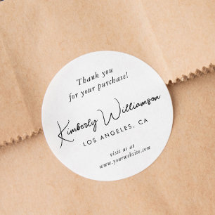 Elegant Script Thank You Classic Round Sticker