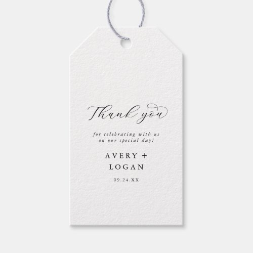 Elegant Script Thank You Favor Gift Tags