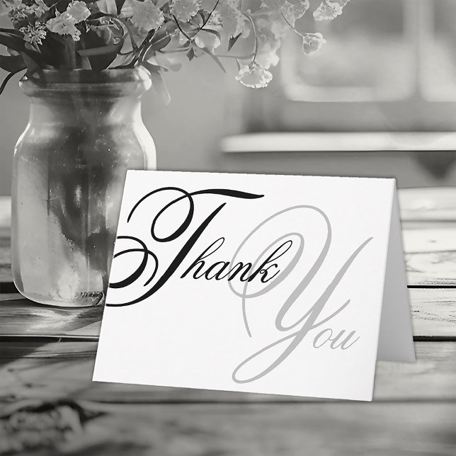 Elegant Script Thank You Folded Greeting Card (Creator Uploaded)