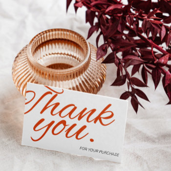 Elegant Script Thank You For Order Small Branding Business Card by InfinitoStyle at Zazzle