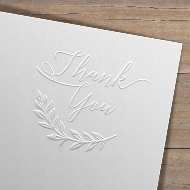 Elegant Script Thank You Leaf Branch Foliage Embosser (Elegant Script Thank You Leaf Branch Foliage Embosser)