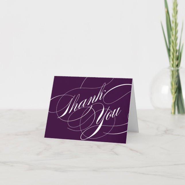 Elegant Script Thank You Note Card (Front)