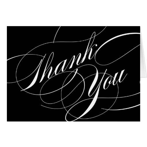 Elegant Script Thank You Note Card | Zazzle