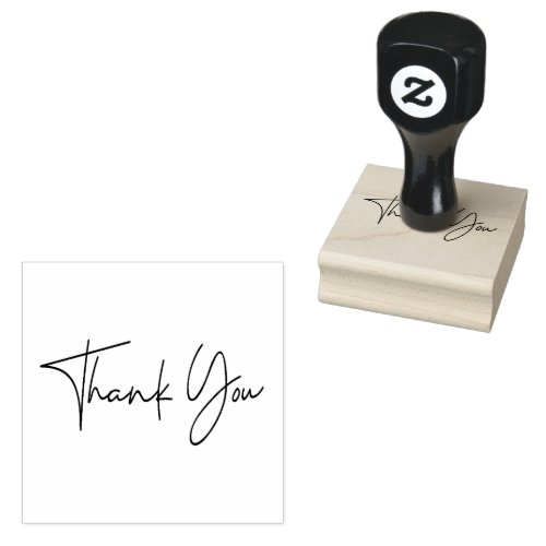 Elegant Script Thank You Rubber Stamp