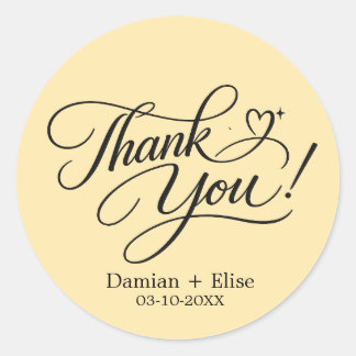 Elegant Script Thank You Sticker