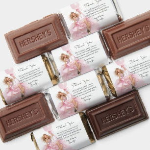 elegant script thank you sweet 16 pink dress hershey's miniatures