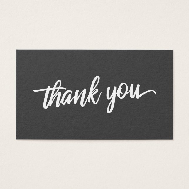 Elegant Script Thank You Wedding Favor Dark Gray (Front)