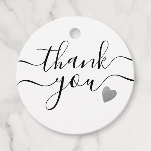 Elegant Script Thank You Wedding Favor Favor Tags