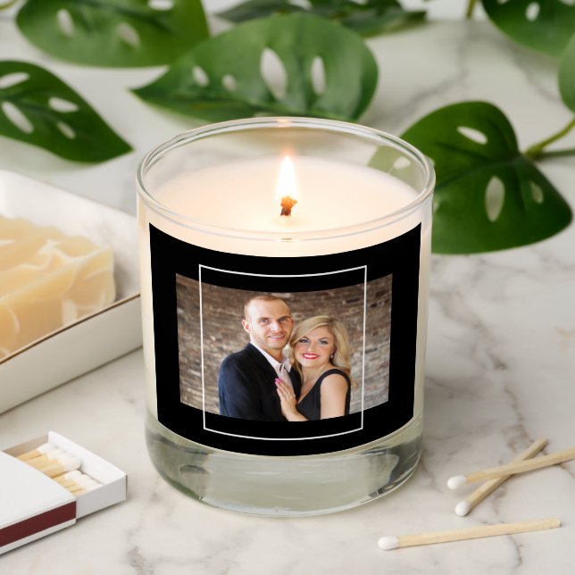 Elegant Script Thank you Wedding Favor Keepsake Scented Candle (Lit)