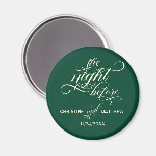 Elegant Script The Night Before Teal Wedding Favor Magnet