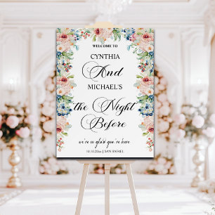 Elegant Script 'the Night Before' Wedding Floral Foam Board