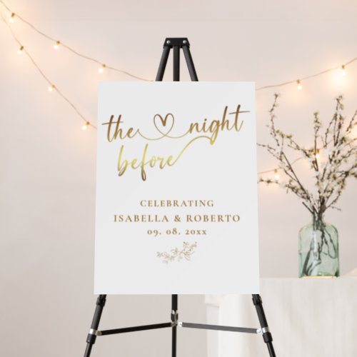 Elegant Script The Night Before Wedding Sign