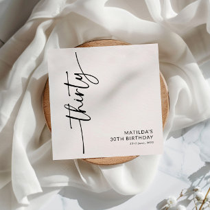 Elegant Script Thirty 30th Birthday Napkins