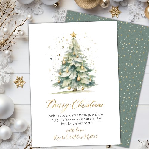Elegant Script Tree Non Photo Christmas Cards